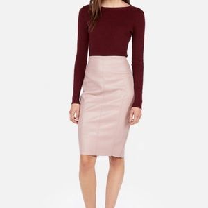 Express | Size 0 | Blush Leather Midi | NWOT